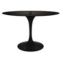 48" Tulip Style Dining Table Black Round Fiberg...