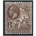 Barbados 1912 SG170 1/4d Brown Mounted Mint . ..