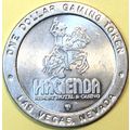 Hacienda. $1 Casino Token. Las Vegas, NV. F12.