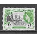 ST HELENA SAINT 1953 QE2 COLONY BADGE ROCK SHIP...