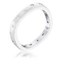 23Ct Rhodium Plated Cz Speckled Square Shaped S...
