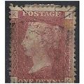 1858 SG43 1d Red Plate 198 Fine Used Check Lett...