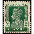 India 1939 King George VI SERVICE 9Ps Used Stamp