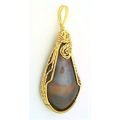 Mara Mamba Tiger Eye Brass Wire Wrap Gemstone P...