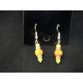 Delicate vibrant round red & yellow with clear ...