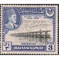 BAHAWALPUR, Emir, Panjnad Dam, blue 1949, 3 Pie...