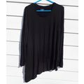 LOGO Lori Goldstein Black Angled Tunic Top Wome...