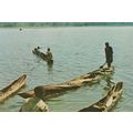 Burundi African Fishing Canoe Boats Rare Postcard