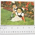 old German postcard Auf der grünen Wiese - Two ...