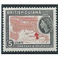 British Guiana 1954 SG335 5c Scarlet & Black Mo...