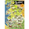 England NORTH WEST Map Postcard (Dennis L.3601.L)