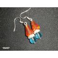 Orange cone with blue & clear crystal glass sma...