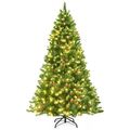 6.5 Feet Pre-lit Hinged Christmas Tree with LED...