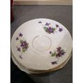 Duchess Side/Tea Plate and 3 xsaucers purple fl...