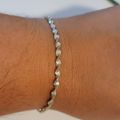 Twisted Herringbone Sterling Silver Chancla Bra...