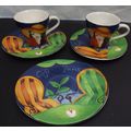 Vintage Set 1994 Sango Cafe Paris Cups And Sauc...