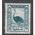 SOMALIA 1950 20c DEFINITIVE OSTRICH USED ITALIA...