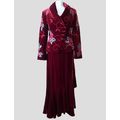 Kaliko red velvet silk suit 3 piece maxi skirt ...