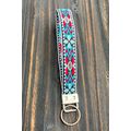 Light Blue Western Pattern Knitted Wristband Ke...