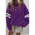 Tillandsia Purple Varsity Striped Detail Drop S...