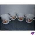 Vintage 4 Corning Indian Summer Orange Mugs