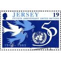 JERSEY, Peace Doves, United Nations 50 years, blue 1995, 19p