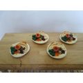 DOLLS HOUSE MINIATURE FOOD 4 x CHRISTMAS DINNER...