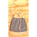 Vintage 50s Navy White Fringed Beaded Evening B...