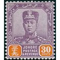 Johore 1936 30c dull purple & orange SG117 unused