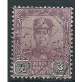Johore 1912 SG80 3c Dull Purple & Olive-Black F...