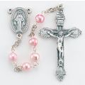 Rosary, Genuine Pink Fresh Water Pearl Rosary w...