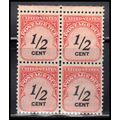 J88 1/2c Postage Due Fine MNH Blk/4 O7077