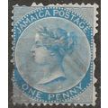Jamaica 1884 SG17 1d Blue Wmk Crown CA (poor pe...