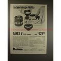 1959 Aires V f:1.9 Camera Ad - Interchangeability!!