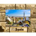 Spain Laser Engraved Wood Picture Frame Landsca...