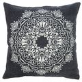 20" X 20" Jet Black And White 100% Cotton Geome...