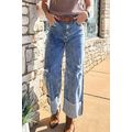 Ashleigh Blue Mineral Wash Bottom Cuff Distress...