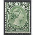 Falkland Islands 1892 SG16 1/2d Green Mounted M...