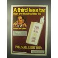 1981 Pall Mall Light 100's Cigarettes Ad - Less Tar