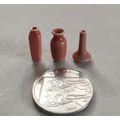 DOLLS HOUSE POTTERY VASES - SET OF 3 - PINK