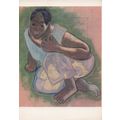 Paul Gauguin Tahitian Girl Crouching French Pai...