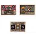 1921 Germany Visselhovede Notgeld Set of 3 Note...