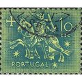 PORTUGAL, King Dinis, horseback, blue green 195...