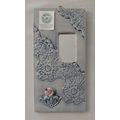 SMALL LIGHT BLUE PORCELAIN TILE MIRROR with IMP...