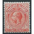 Falkland Islands 1911 SG61 1d Orange-Red Mounte...