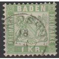 Mi 23 used 1868 Baden Cat € 10