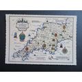 The Cornish Riviera, Cornwall Map Postcard #3
