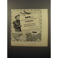 1950 TWA Airlines Ad - Now.. TWA's special 15-day round-trip ticket to Europe
