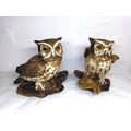 Homco Ceramic/Porcelain Owls pair, 5" tall. #11...