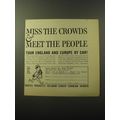 1960 Rootes Motors, Inc. Advertisement - Miss the crowds & meet the people